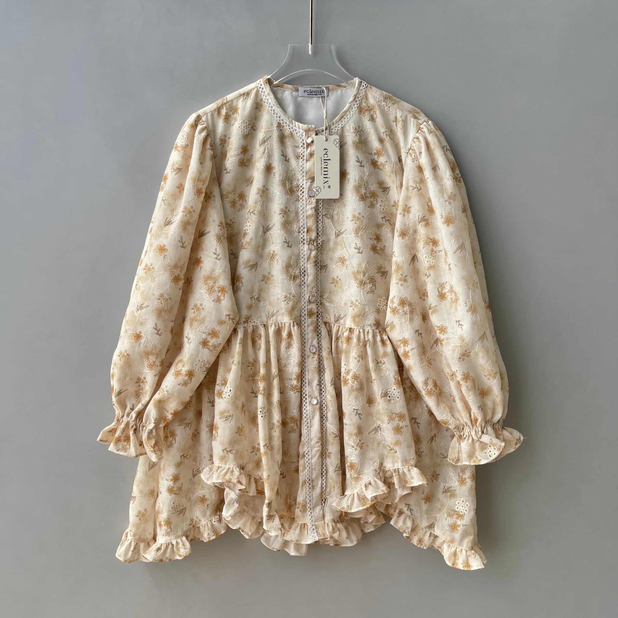Image of Eclemix Top Hyona | Atasan Wanita Blouse Ruffle Lengan Balon